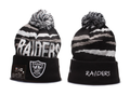 Las Vegas Raiders Pom Pom Cuffed Knit Beanie`