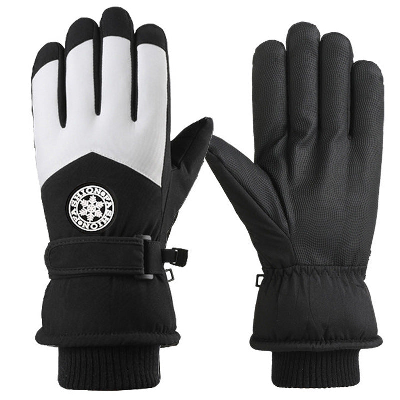 Ski Gloves Winter Unisex Outdoor Cycling Windproof Coldproof Fleece Thickened Warm Gloves Anti-slip Touchscreen Gloves