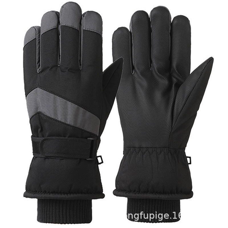 Ski gloves women's winter velvet outdoor cycling and mountaineering thickened waterproof, windproof and cold-proof warm gloves