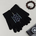 Men's Yarn Winter Battery Bike Cycling Windproof Warm Touch Screen Trendy Korean Style Thick Point Knitted Gloves