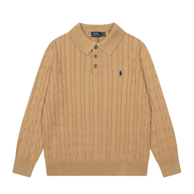 LFC5 New men's and women's spring and autumn collared sweaters, sweater base clothes